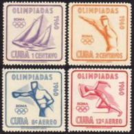 Cuba 645-646, C212-C213, MNH. Mi 669-672. Olympics Rome-1960: Yachting, Boxer, - Unused Stamps