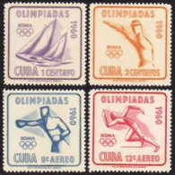 Cuba 645-646,C212-C213,C213a, MNH. Mi 669-672, Bl.18. Olympics Rome-1960. Yacht, - Nuovi