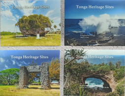 Tonga 2023, Heritage Sites, Men's And Natural Architecture, 4Blocks IMPERFORATED - Tonga (1970-...)
