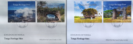 Tonga 2023, Heritage Sites, Men's And Natural Architecture, 4Blocks In 2FDC - Denkmäler