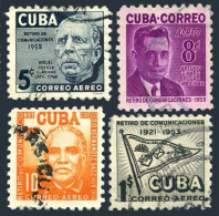 Cuba C92-C95,used.Michel 405-408. Communications Association,Leaders.1954. - Neufs