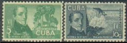 Cuba C34-C35, Hinged. Mi 195-196. Poet Jose Heredia, 1940. Palms, Niagara Falls. - Nuevos