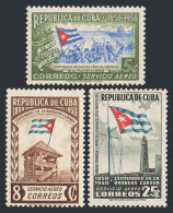 Cuba C41-C43,MNH.Michel 268-270. Air Post 1951.Narciso Lopez,Flag On Cuban Fort. - Unused Stamps