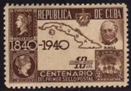 Cuba C32, MNH. Michel 169. Sir Rowland Hill, Map Of Cuba. 1st Stamps-100, 1940. - Nuevos