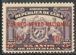 Cuba C3, Hinged. Mi 79. Air Post 1930. Surcharged In Red CORREO AEREO NATIONAL. - Ongebruikt