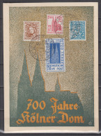 Bizone Kölner Dom MiNo. 69/72 Auf Color-Sonderkarte Zum Anlaß Mit SSt 15.8.48 - Lettres & Documents