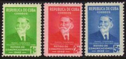 Cuba 438-440, Lightly Hinged. Michel 247-249. Ismael Cespedes, 1949. - Nuovi