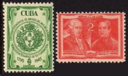 Cuba 394-395, Lightly Hinged. Michel 199-200. Economic Society Of Friends, 1945. - Ungebraucht