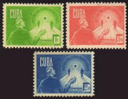 Cuba 384-386, Lightly Hinged. Michel 187b-189b. Retirement Security, 1944. - Ongebruikt