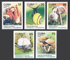 Cuba 4551-4555,4556,MNH. Snails And Mushrooms,2005. - Nuovi