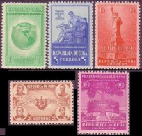 Cuba 368-372, Hinged. Spirit Of Democracy, 1942. Sculptures,Arm,Liberty. - Unused Stamps