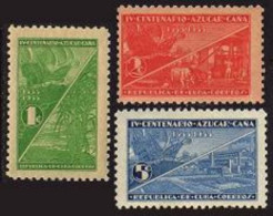 Cuba 337-339, Lightly Hinged. Cuban Sugar Cane Industry-400, 1937. Cattle, Ship. - Ongebruikt