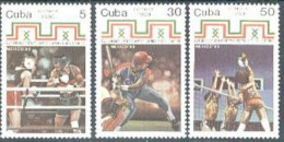 Cuba 3284-3286, MNH. Mi 3449-3451. Games, 1990. Boxing, Baseball, Volleyball. - Ongebruikt