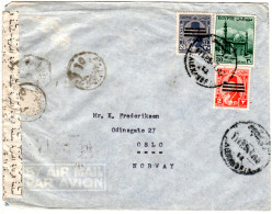 Ägypten 1950, Zensur Brief M. 3 Marken V. Alexandria N. Norwegen - Sonstige - Afrika