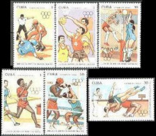 Cuba 3198-2304, MNH. Mi 3363-3368,Bl.118. Olympics Barcelona-1992. Baseball,Jump - Unused Stamps