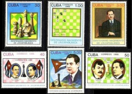 Cuba 3043-3054, MNH. Michel 3199-3212 Bl.106-111. Jose Raul Capablanca, Chess. - Unused Stamps