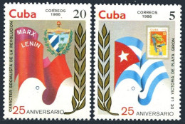 Cuba 2858-2859, MNH. Michel . Bay Of Pigs Invasion, 25th Ann. 1986. - Neufs