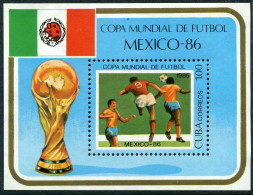 Cuba 2764, MNH. Michel 2118 Bl.88. W Orld Cup Soccer Championships Mexico-1986. - Nuovi