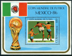 Cuba 2764, MNH. Michel 2118 Bl.88. W Orld Cup Soccer Championships Mexico-1986. - Nuevos