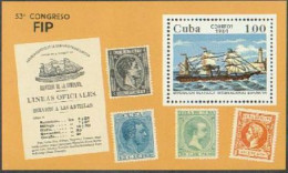 Cuba 2704 Sheet, MNH. Michel 2855 Bl.82. ESPANA-1984, FIP Congress, Clipper Ship - Nuevos