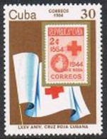 Cuba 2685, MNH. Michel 2836. Red Cross In Cuba, 75th Ann. 1984. Flag. - Unused Stamps