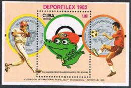 Cuba 2534,MNH.Michel 2683 Bl.73. DEPORFILEX-1982.Central American Games. - Unused Stamps