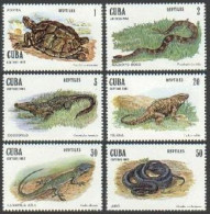 Cuba 2518-523,MNH.Michel 2667-2672. 1982.Turtle,Snakes,Iguana,Crocodile,Lizard. - Nuovi