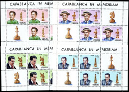 Cuba 2560-2563 Sheets,MNH.Mi 2709-2712. Chess Champion Jose Raul Capablanca,1982 - Nuevos