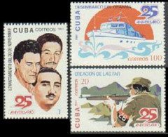 Cuba 2454-2456,MNH.Michel 2603-2605. Revolutionary Forces,25,1981.Yacht Granma. - Neufs