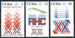 Cuba 2428-2430,MNH.Michel 2577-2579. State Institutions,1981.Sports,Radio Havana - Unused Stamps