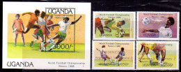 Ouganda Uganda 0425/28 Et Bf 61 Mondial Football Mexico 86, Surcharge Avec Les Vainqueurs - 1986 – Mexiko