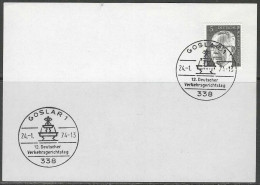 1974 - Sonderstempel - Goslar 1 - 338 - 12. Deutscher Verkehrsgerichtstag - Stempeltag 24/01/1974. - Other & Unclassified