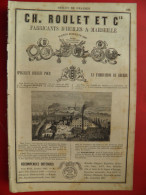 PUB 1884 - Huiles De Graines Ch Roulet 13 Marseille, Fabricius Paranque (vue Des Usines) 13 Marseille - Publicités