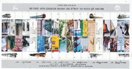 TIMBRE STAMP ZEGEL ISRAËL BF 47 100 ANS LIGNE JAFFA-JERUZALEM  XX - Nuevos (con Tab)