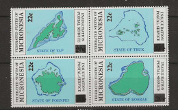 1986 MNH Micronesia Mi 53-55 Postfris** - Micronésie