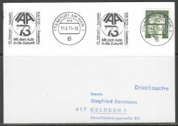 1973 - Sonderstempel - Frankfurt Am Main 3 - IAA '73 - Mit Dem Auto In Die Zukunft - Stempeltag 11/09/1973. - Other & Unclassified