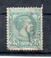 MONACO -- MONTE CARLO -- Timbre 25 C. Vert Prince Charles III - Used Stamps