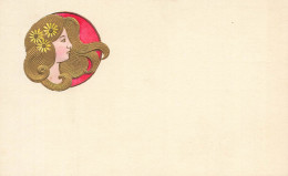 Raphael KIRCHNER ? * CPA Illustrateur Kirchner Gaufrée Embossed * Médaillon Femme Fleurs * Jugendstil Dorure Art Nouveau - Kirchner, Raphael