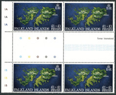 FALKLAND - YVERT 367 EN BLOC DE 4  INTERPANNEAU - SANS CHARNIERE - Falklandeilanden