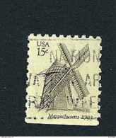 N° 1270	 USA - Moulin à Vents, Massachusetts   Timbre Stamp  USA Etats-Unis (1980) Oblitéré - Usati