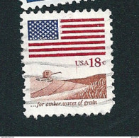 N° 1312 For Amber Waves Of Grain Drapeau Et Moissonneuse Mécanique  Etats-Unis (1981) Oblitéré USA - Used Stamps