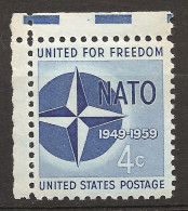 Etats-Unis D'Amérique USA 1959 N° 666 ** OTAN, Logo, Liberté, Organisation Du Traité De L'Atlantique Nord, Guerre Froide - Neufs