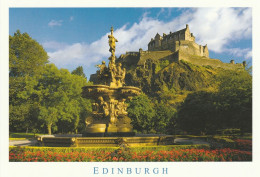 1 AK Schottland / Scotland * The Ross Fountain In West Princes Street Gardens With Edinburgh Castle * - Midlothian/ Edinburgh