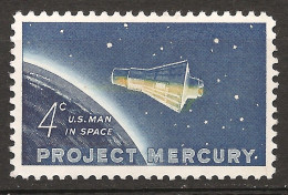 Etats-Unis D'Amérique USA 1962 N° 725 ** Espace, Vol Orbital, Colonel Glenn, Capsule Mercury, Friendship 7, NASA, Etoile - Neufs