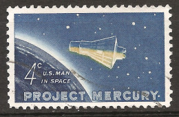 Etats-Unis D'Amérique USA 1962 N° 725 O Espace, Vol Orbital, Colonel Glenn, Capsule Mercury, Friendship 7, NASA, Etoiles - Oblitérés