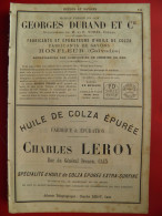 PUB 1884 - Huiles G Durand 14 Honfleur, Ch Leroy 14 Caen, L Fouquet 13 Marseille, A Bernon 13 Salon - Publicités