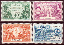 Ciad 1931 Y.T.56/59 */MH VF/F - Unused Stamps
