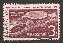 Etats-Unis D'Amérique USA 1958 N° 638 O Exposition Universelle, Bruxelles, Pavillon, Heysel, Orchestre, Disney, Cinéma - Gebraucht