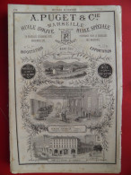 PUB 1884 - Huiles D'Olives A Puget & Cie Rue De Rome, Gardair Frères Rue Villeneuve Rue Jemmapes 13 Marseille - Publicités