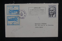 FRANCE - Paire De Vignettes En Tête Bêche Sur Enveloppe De L'Aéroport De Lyon Satolas En 1975 - L 150343 - Lettere